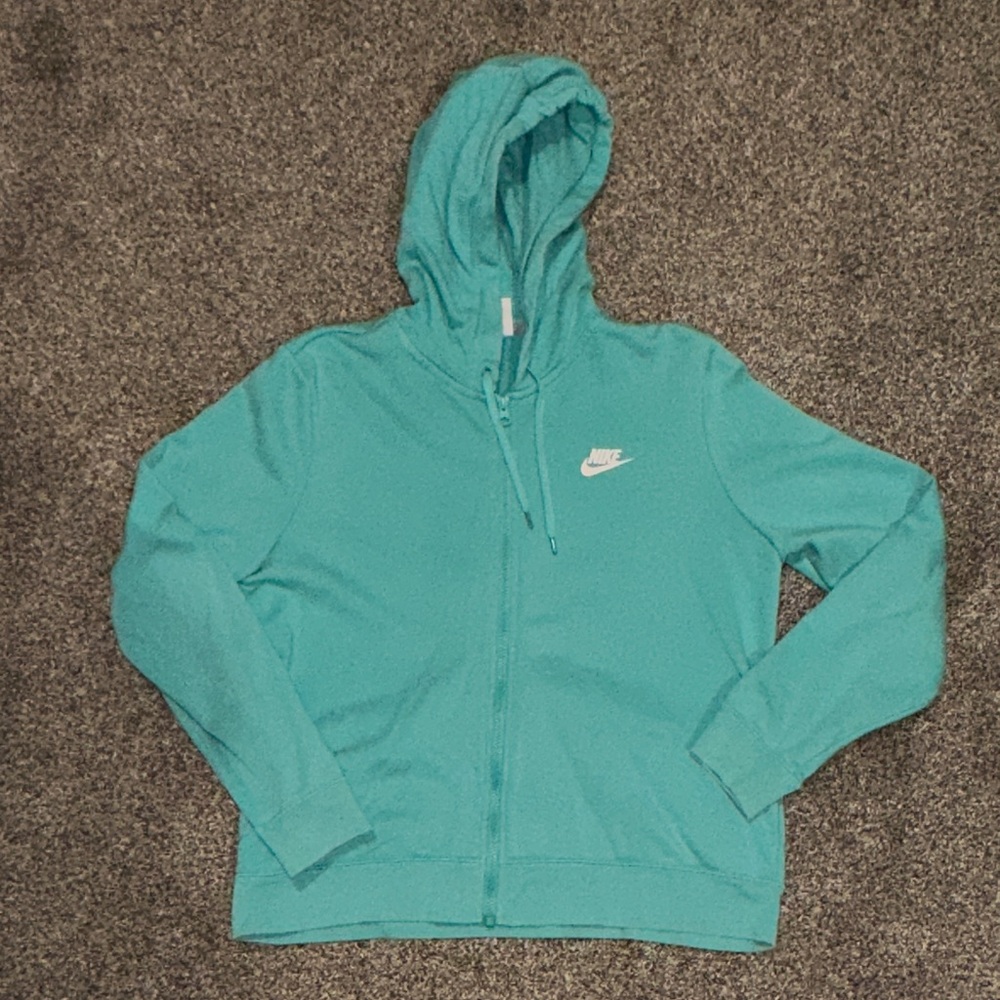 Nike Turquoise teal Full-Zip Hoodie large
